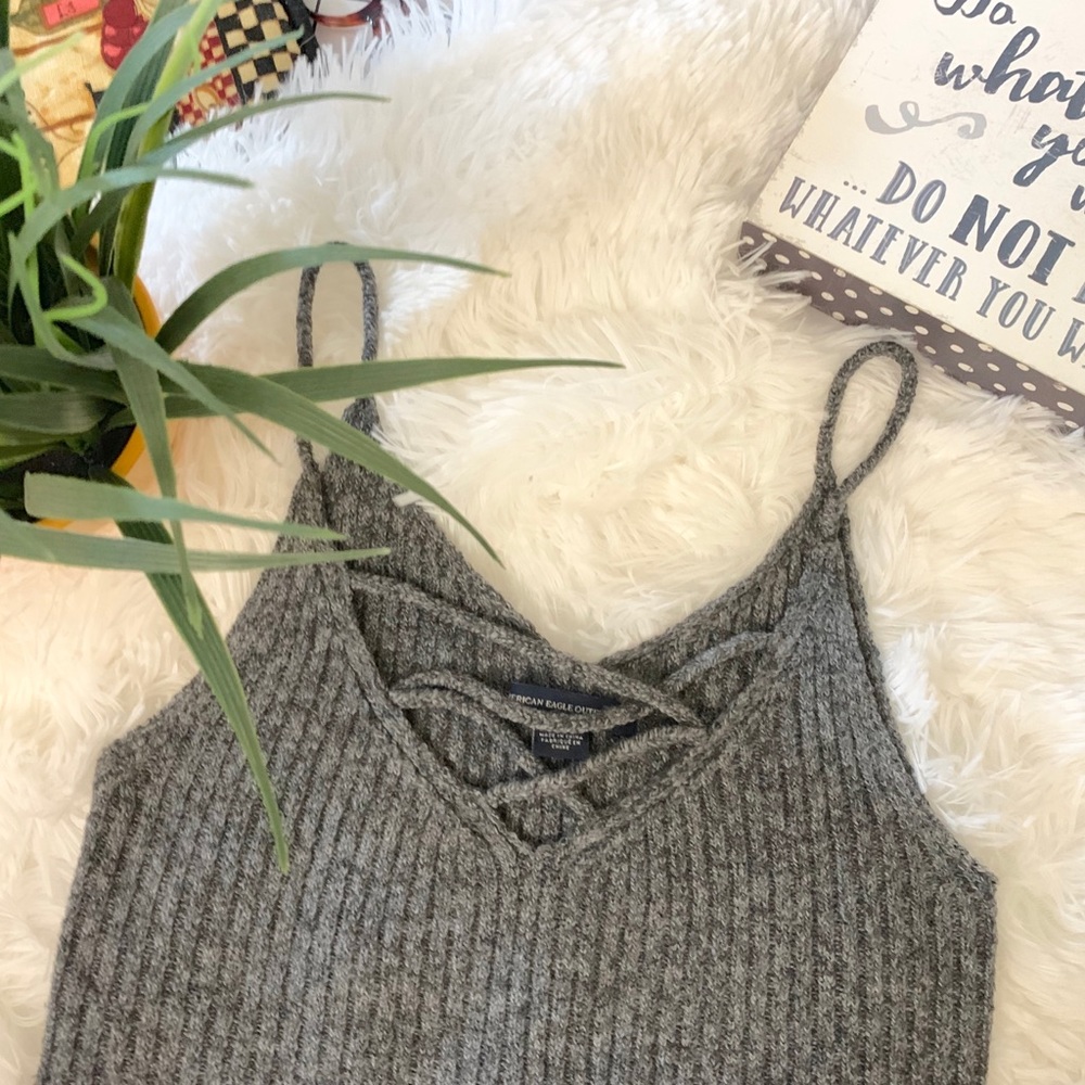 Grey Sweater Tank Top